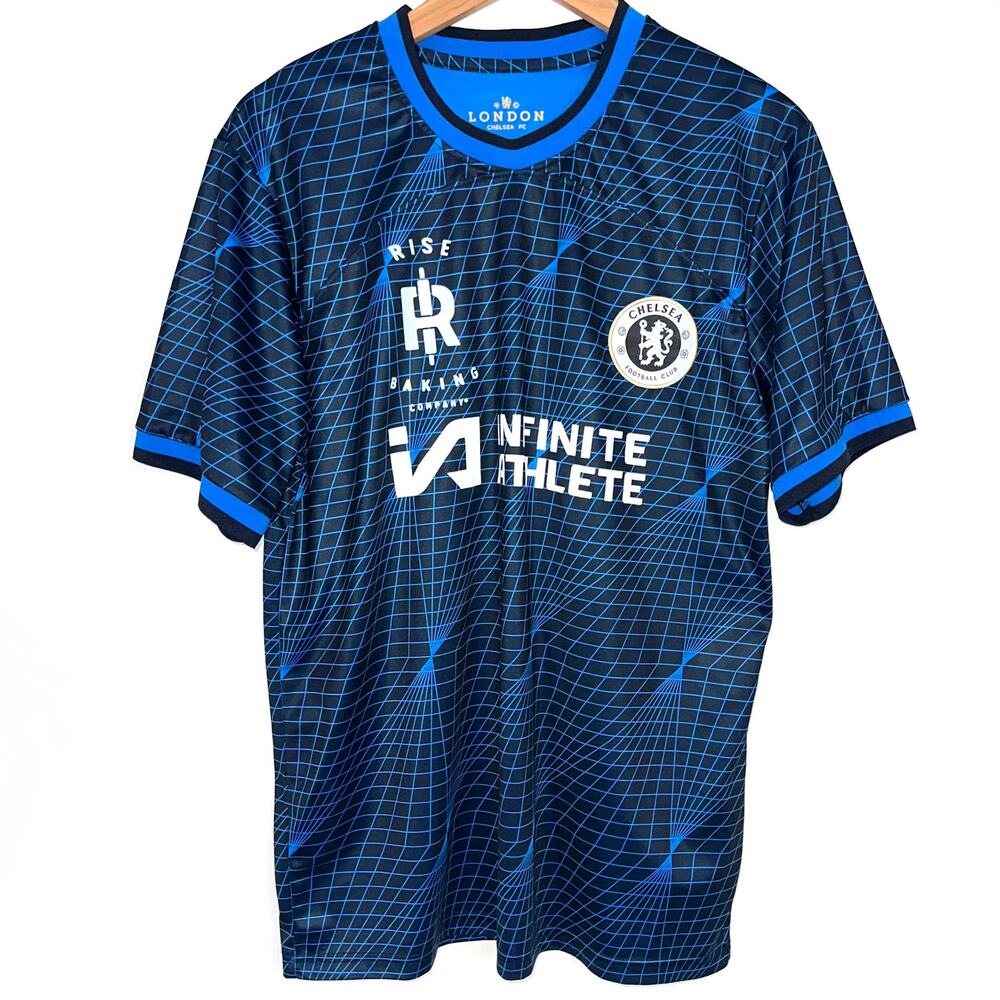 Chelsea FC London Black Blue #13 Short Sleeve Jersey Size Large